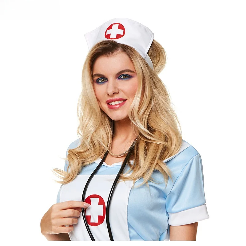 Fsia de Enfermeira de loween, Vestido de Médico Dólico Manchado de Sangue, Traje de Performance de Palco, Vestido T...