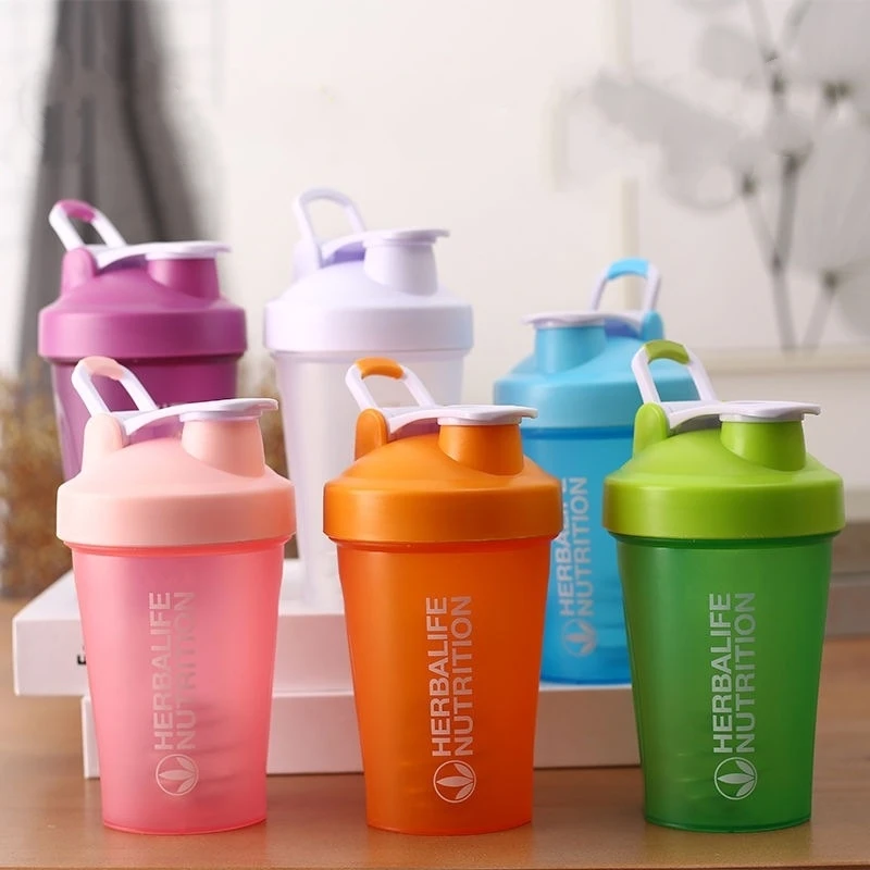 400ml Portable Protein Powder Shaker Bottle Leak Proof Water Bottle for Gym Fitness Training Sport Shaker Mixing Cup with Scale