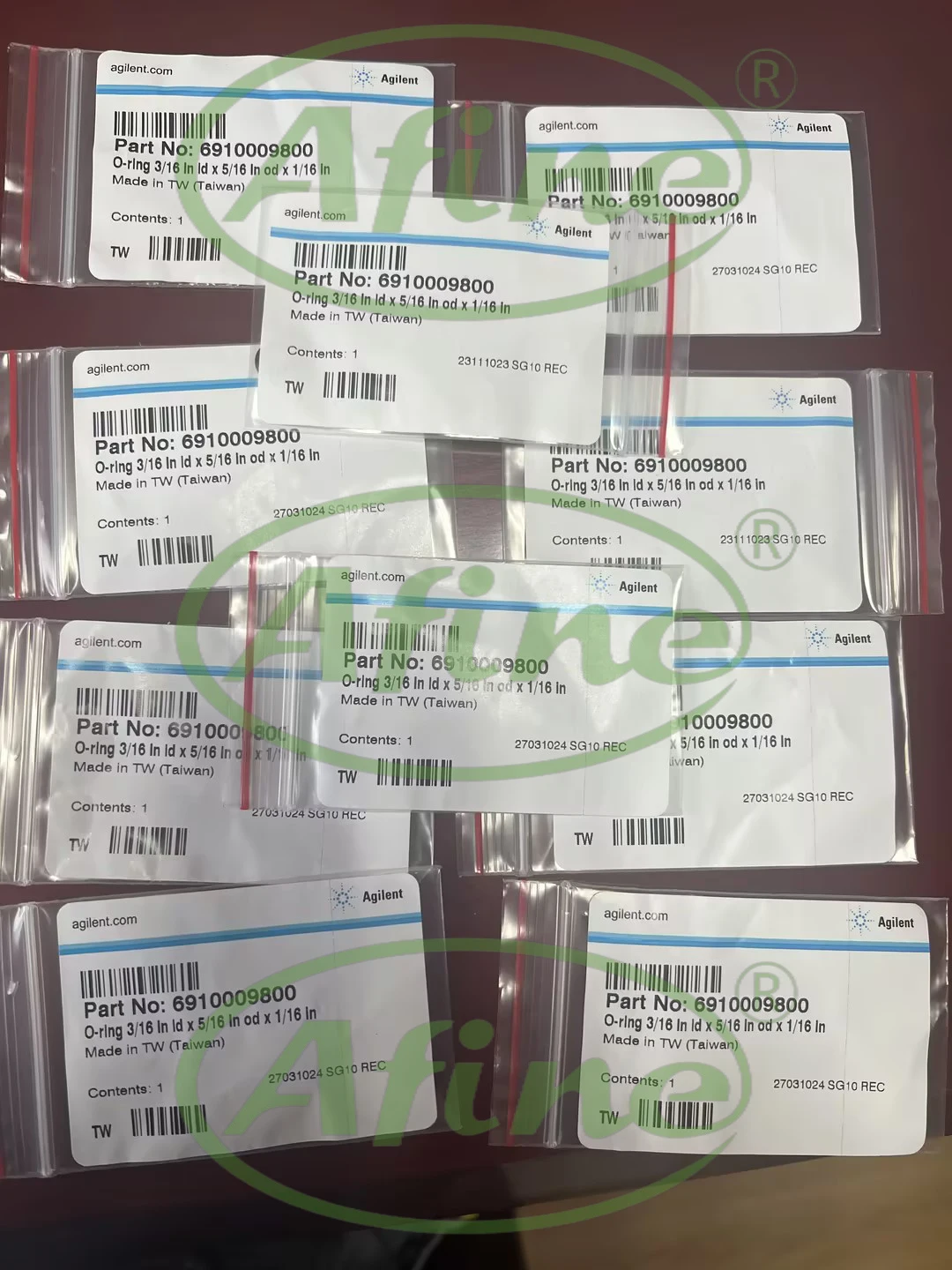 Anéis de vedação AFINE Agilent para câmaras de pulverização 6910009800    Buna-N, ID de 3/16 polegadas x 5/16 polegadas OD x 1/16 polegadas de espessura
