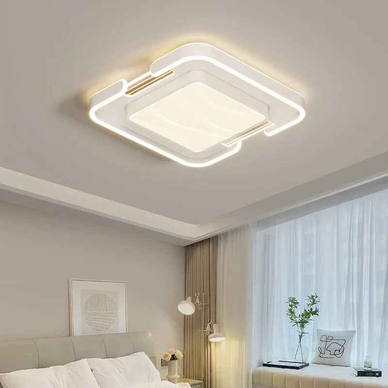 Lámpara de araña blanca creativa, luz LED de techo Simple para sala de estar, cocina, dormitorio, sala de estudio, accesorio de iluminación interior