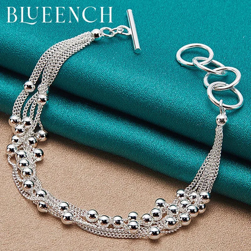 

Blueench 925 Sterling Silver Grape Beaded Bracelet for Women's Party Fashion Style Jewelry