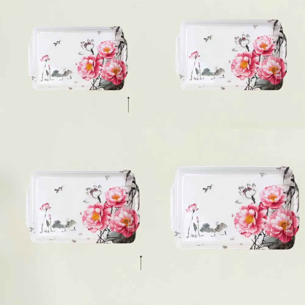 Luxury Melamine Serving Tray Rectangular Plate For Home Kitchen Storage Organizer Tea Coffee Cup Fruit Pastry Tableware
