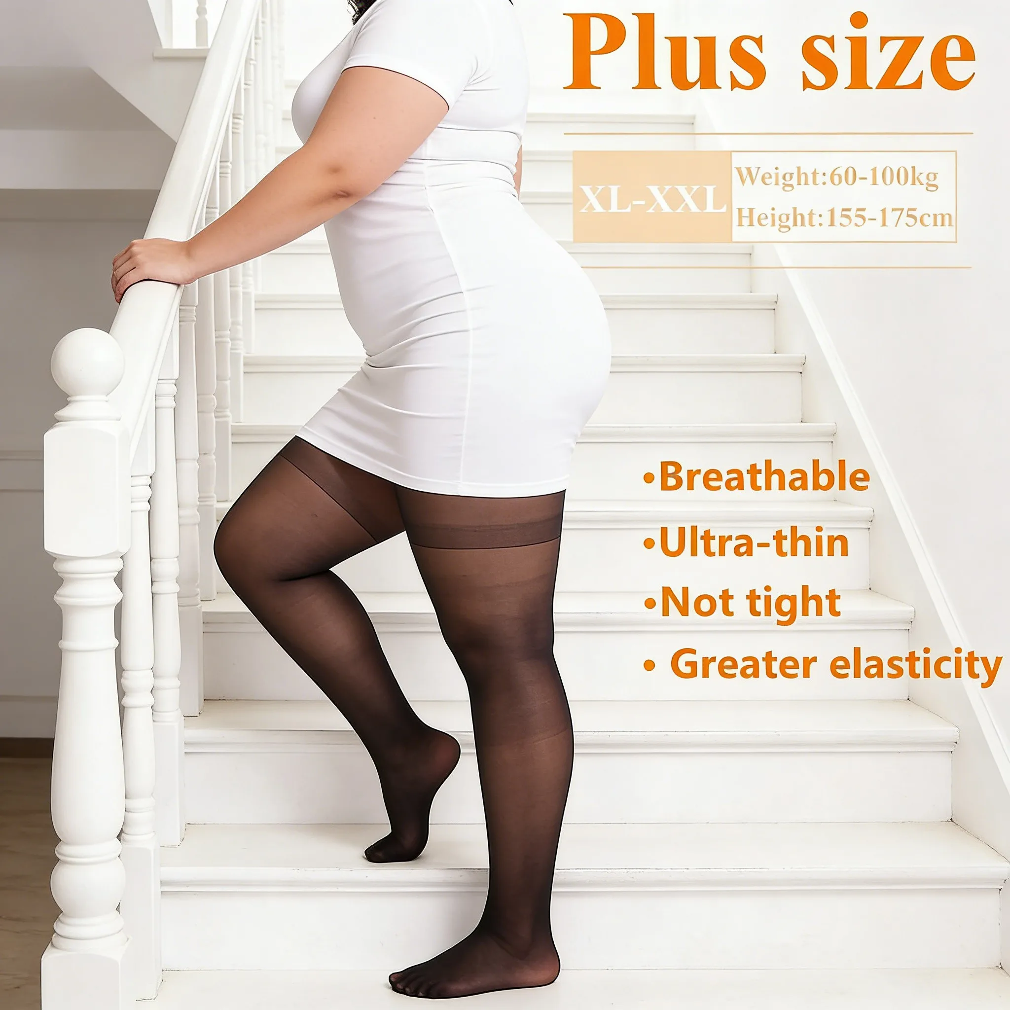 

Plus Size Stretchy High Waist Black Stockings Large Pantyhose for Women XXXL Black Sexy Spring Summer 2026NEW fashion Tights