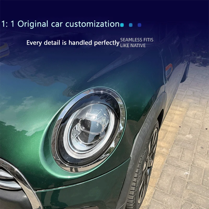 1Pair Black ABS Headlight Eyebrow Sticker For BMW Mini F55 F56 F57 2014-2024 Exterior Decoration Car Modification Accessories