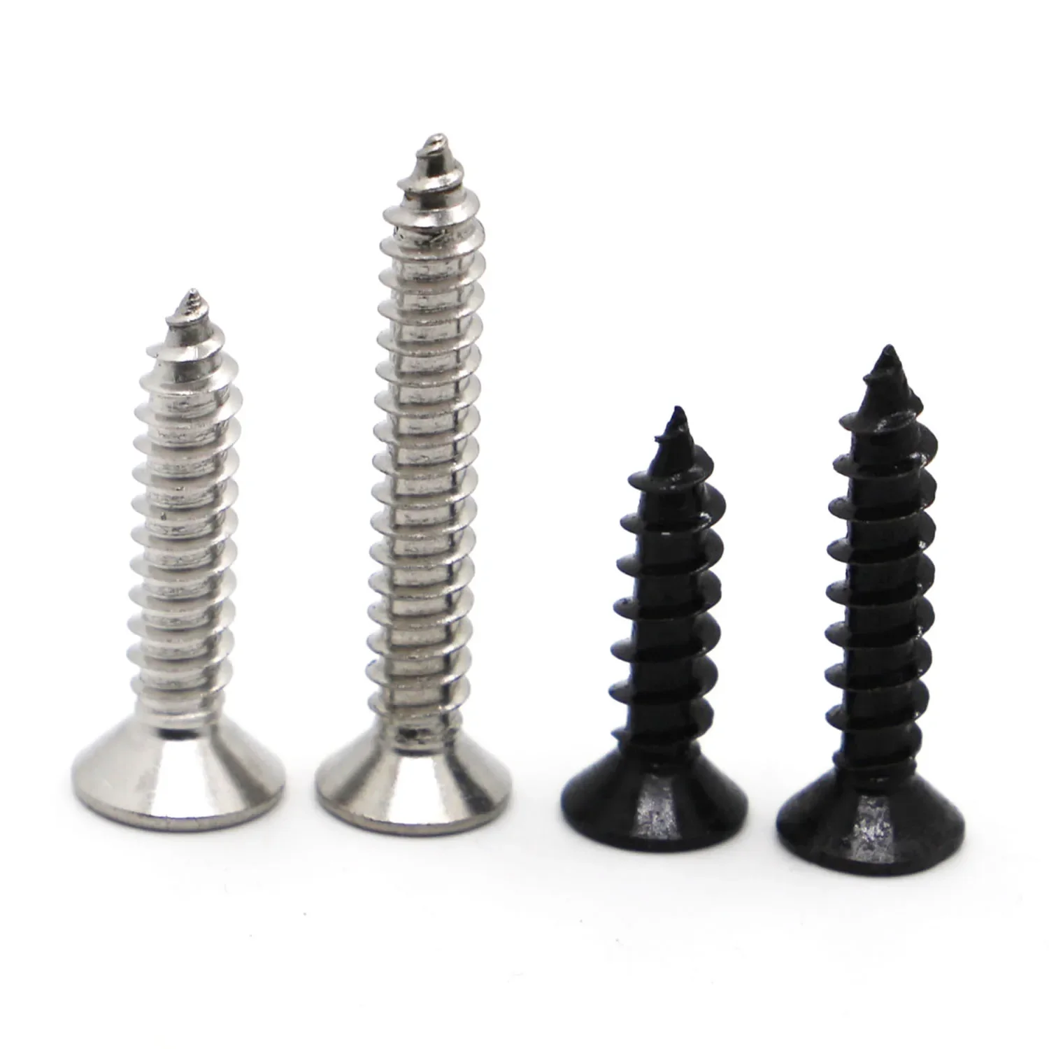 M1 M1.2 M1.4 M1.7 M2 M2.6 M3 M4 A2 304 Stainless Steel Black Steel Phillips Countersunk Flat Head Mini Self-tapping Wood Screw