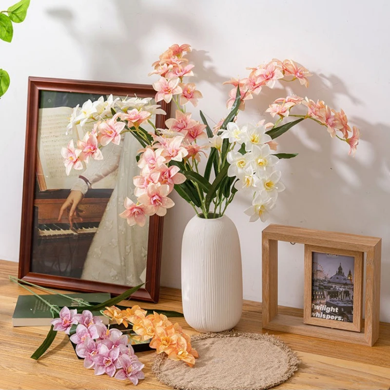 

10Pcs Artificial Silk Flowers Freesia Flower Wedding Decor Bouquet Orchids Home Decoration Accessories Party Table Floral Layout