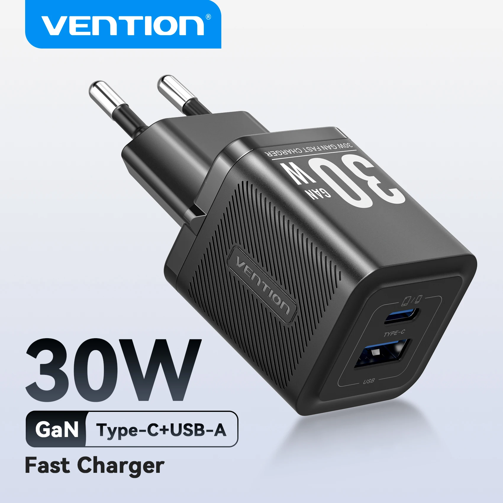 

Зарядное устройство Vention 30W GaN PD3.0 QC4.0 USB-C для iPhone 17 16 15 14 Pro, Samsung S25 S24, Xiaomi, iPad Air Pro