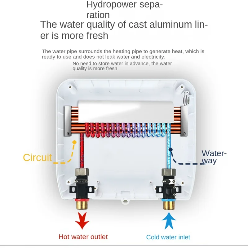 

Водонагреватель Электрический мгновенный водонагреватель под раковиной, преобразование между Фаренгейтом и Цельсией, дистанционное управление