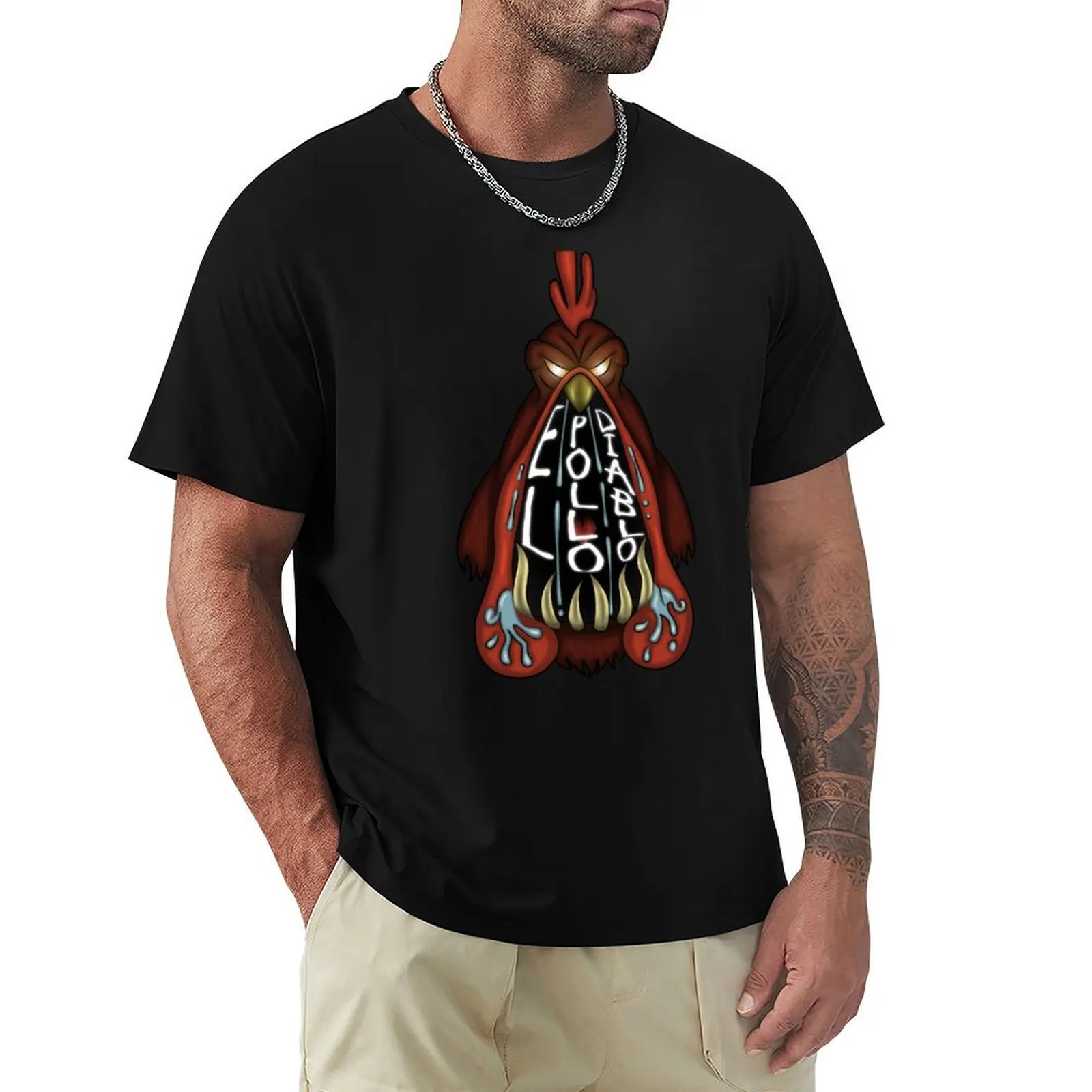 El Pollo Diablo (Monkey Island Digital Illustration) T-Shirt cotton tshirt 100% T-Shirt