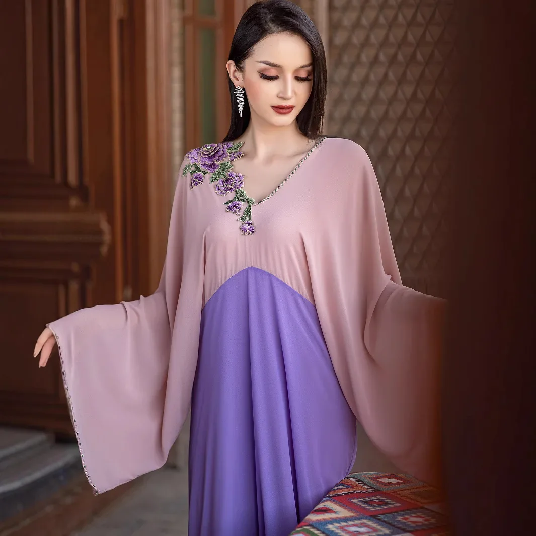 

Ид, абайи с вышивкой для женщин, лето 2021, мусульманское платье, Рамадан, марокканский кафтан, турецкий халат, кафтан Femme Musulmane, Vestidos, платье