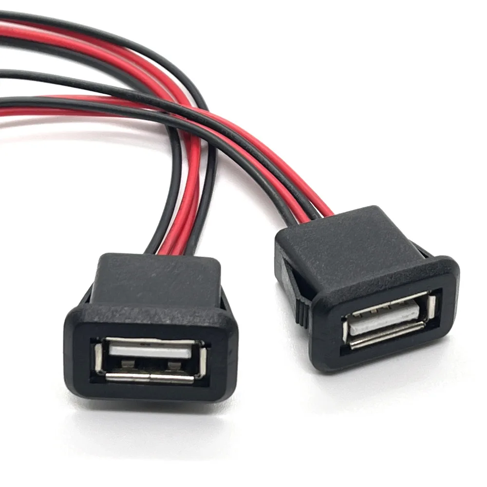 1pcs 2Pin 4Pin USB 2.0 Female Power Jack USB2.0 Charging Port Connector with Cable Electric Terminals USB Charger Socket