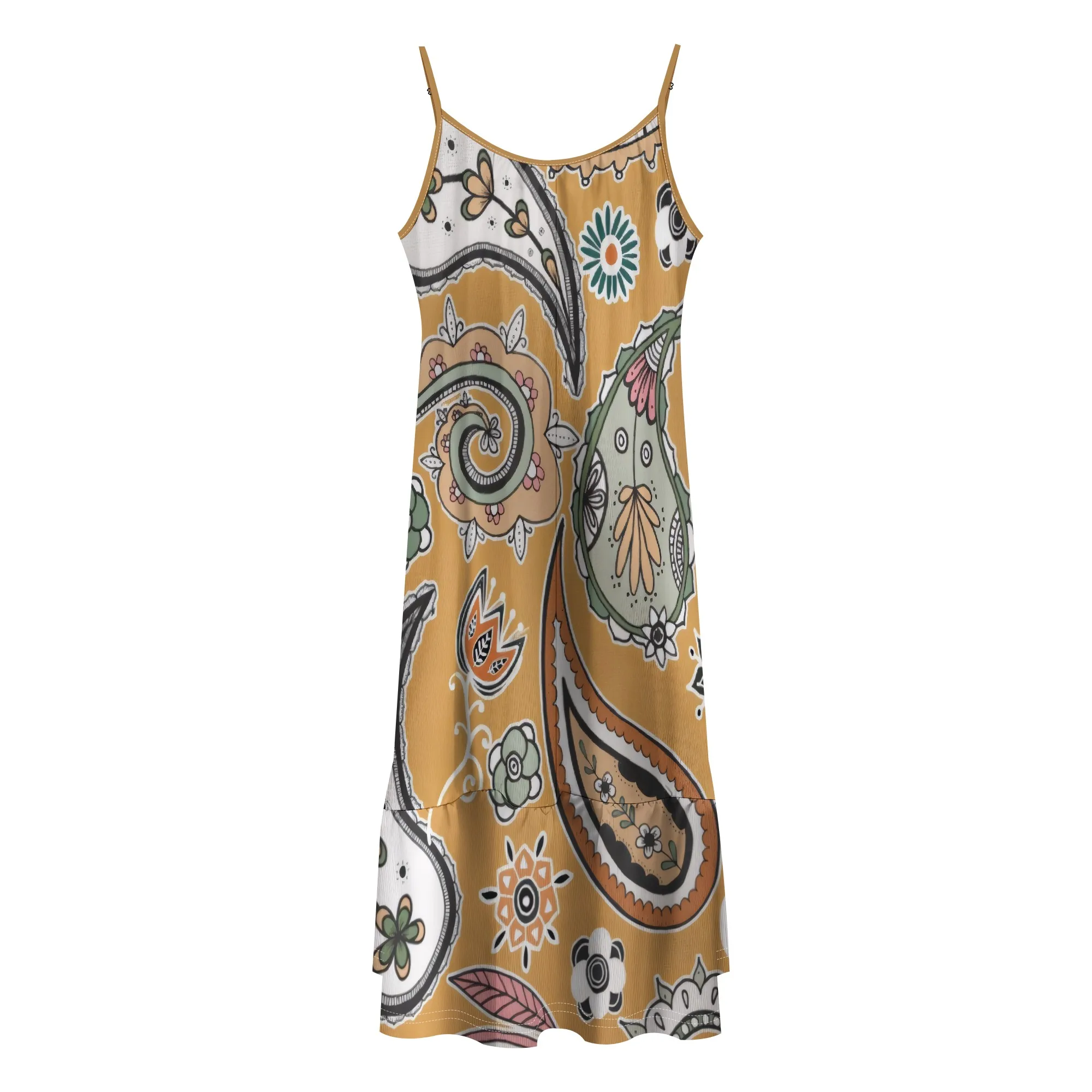 EQQZD Damska letnia sukienka na ramiączkach Marszczona, dopasowana, do kolan, bez rękawów, na co dzień