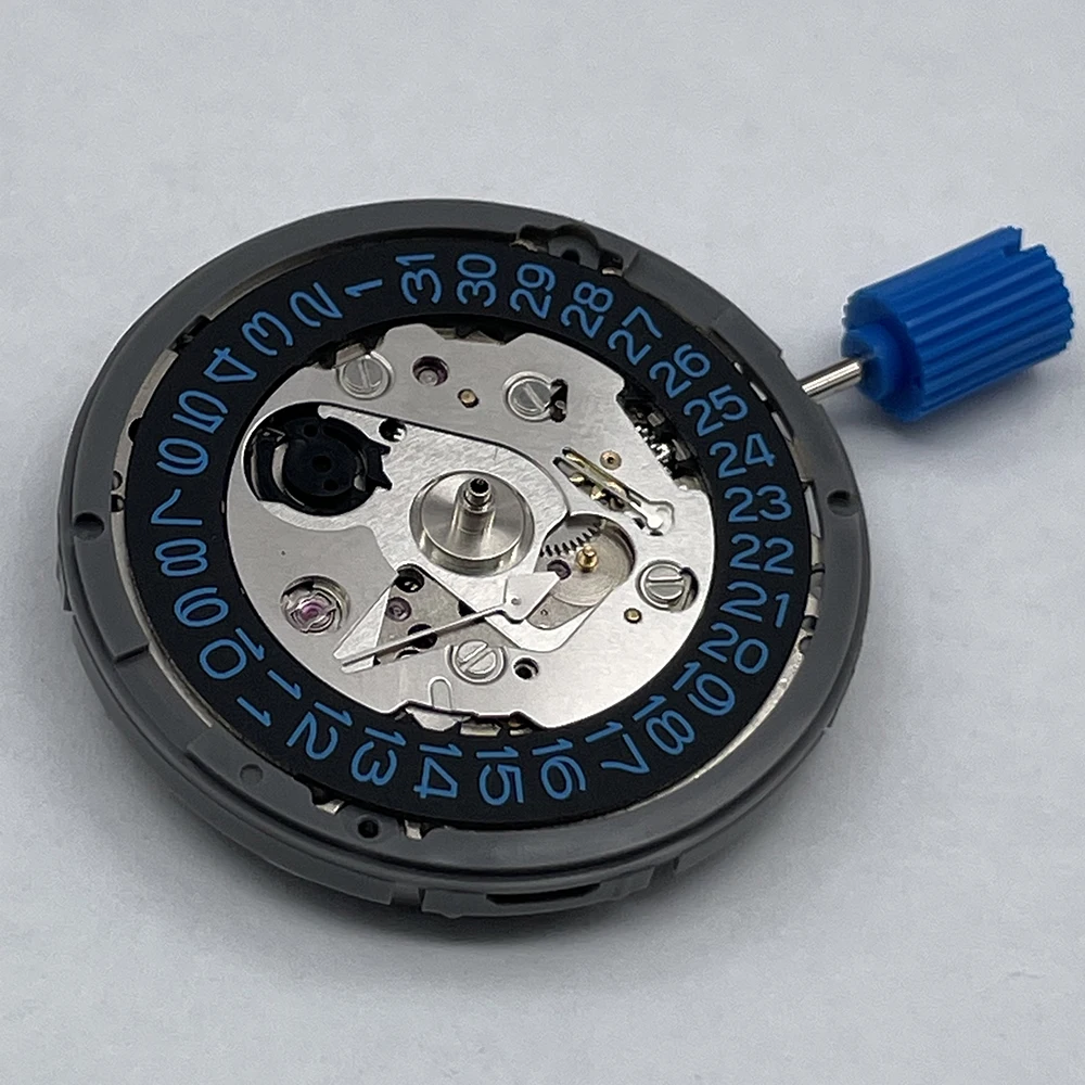 Оригинальный механический механизм NH35, черно-синяя заводная головка с текстом даты на 3,0/3,8 часов, высокая точность, 24 Драгоценности NH35A 4R35B