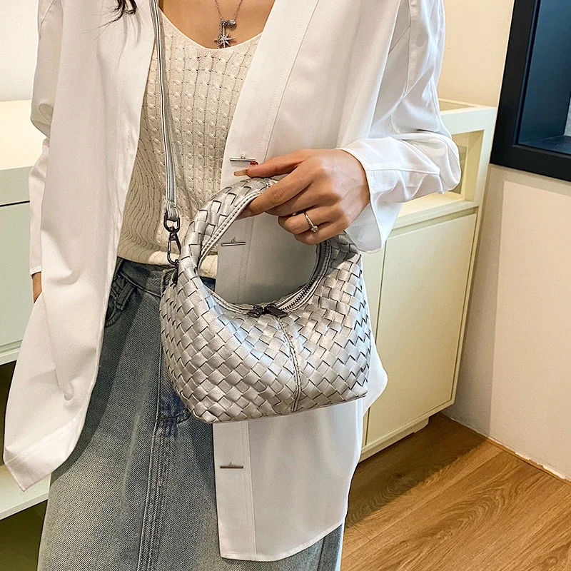 Trendy Designer Woven Totes Hobos Shoulder Crossbody Bag for Women 2024 New Casual Handbags Ladies Messenger Bags Bolsos Mujer