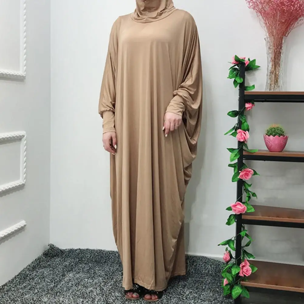 Vestido de Hijab musulmán con capucha para mujer, ropa de oración Eid de Ramadán, de cobertura completa Hijab, bata modesta de Dubái islámico Niqab