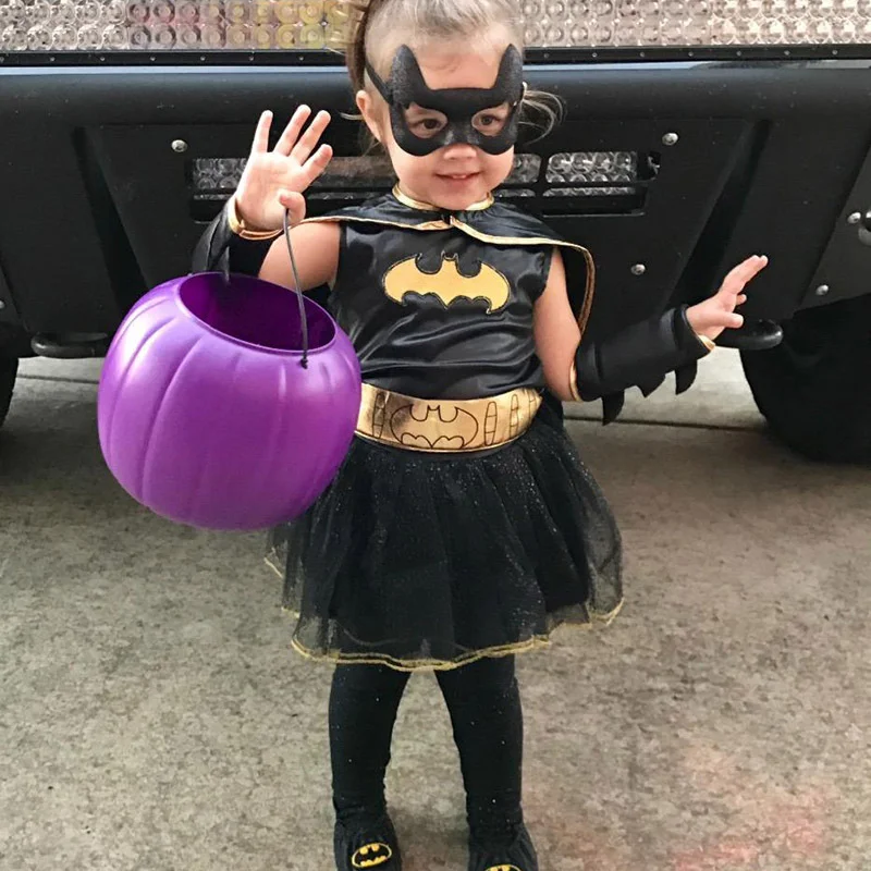 Halloween Girls Tutu Dress with Mask Super Hero Inspired Baby Costume Kids Batgirl Tutu Costume Child Wonder Dress anime cosplay