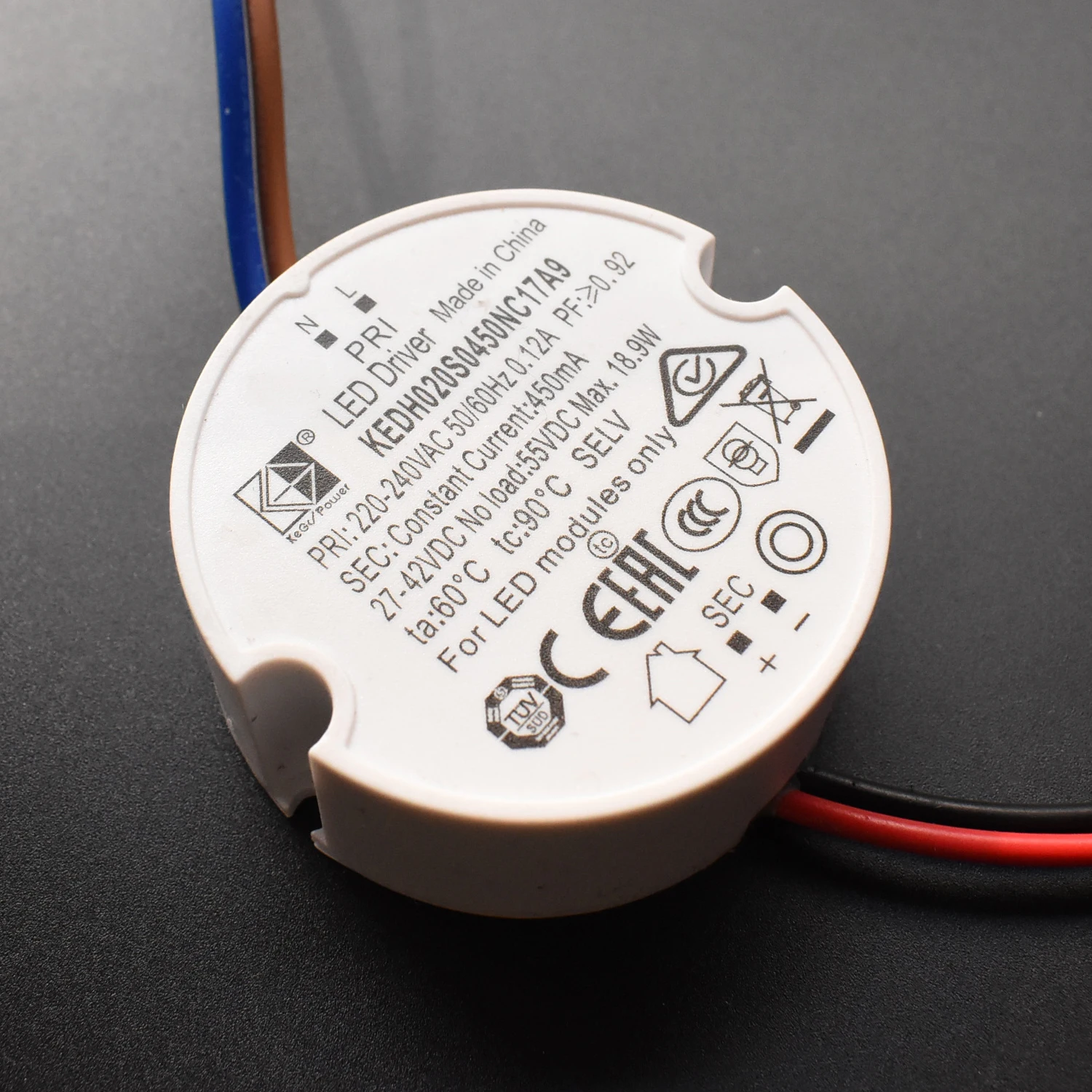 High PF IP44 CC Built-in LED Power Supply Round LED Driver 350mA 450mA 500mA Suitable for Use Inside of Light