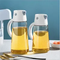 Kitchen Vinegar Jug Glass Oil Jug Dispenser Automatic Opening Household Bottle Oil and Vinegar Olive Oil Container