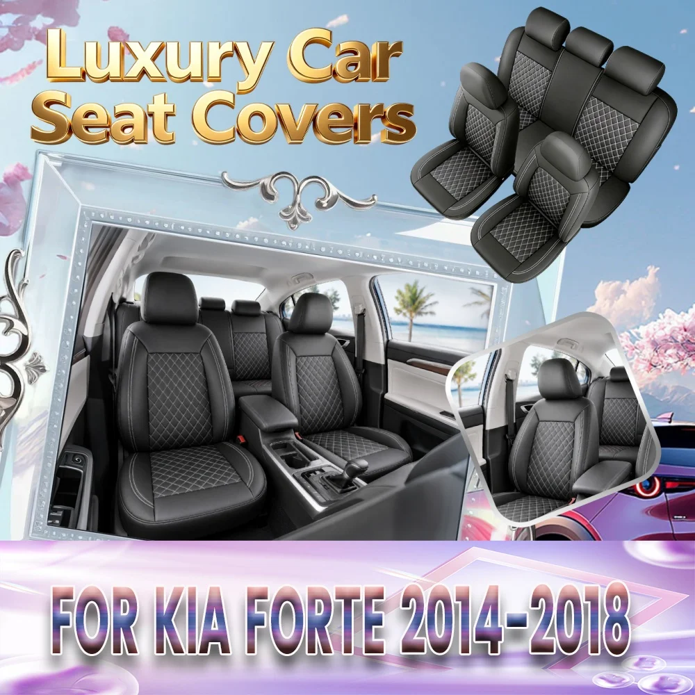 For KIA Forte 2014-2018High-grade quilting texture universal car seat cover, easy to clean and install, suitable for all seasons