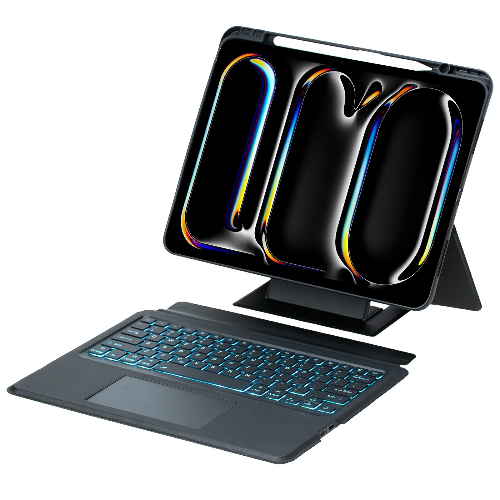 

For iPad Pro 13 (2024) Detachable Bluetooth-compatible Keyboard Stand Case with Touchpad and Backlit