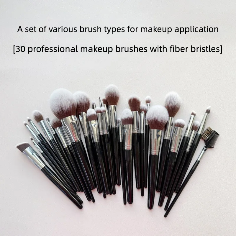 Conjunto de pincéis de maquiagem: 30 pincéis de corretivo em forma de língua, pó solto, pincéis de sombra, conjunto de ferramentas especiais para artistas de maquiagem