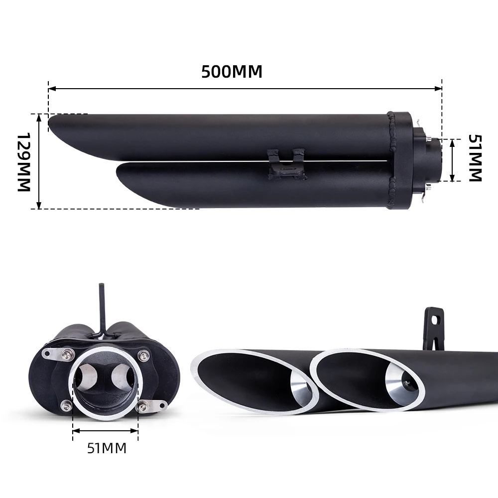 Slip On For R1 Full System Exhaust Muffler Middle Pipe For YZF-R1 YZF R1 Stainless steel double hole Exhaust Pipe 2004-2006