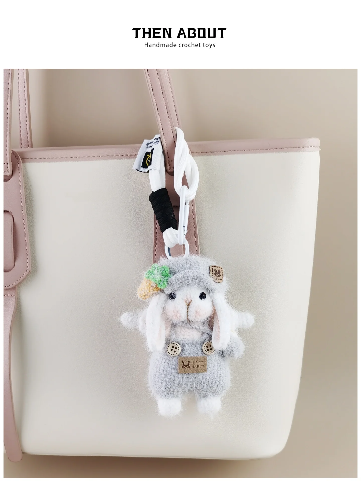Cute Buds Hat Sugar Rabbit Doll Bag Charm Backpack Decor Luxury High End Gift Animal Pattern Hanging Clip Spring 2026