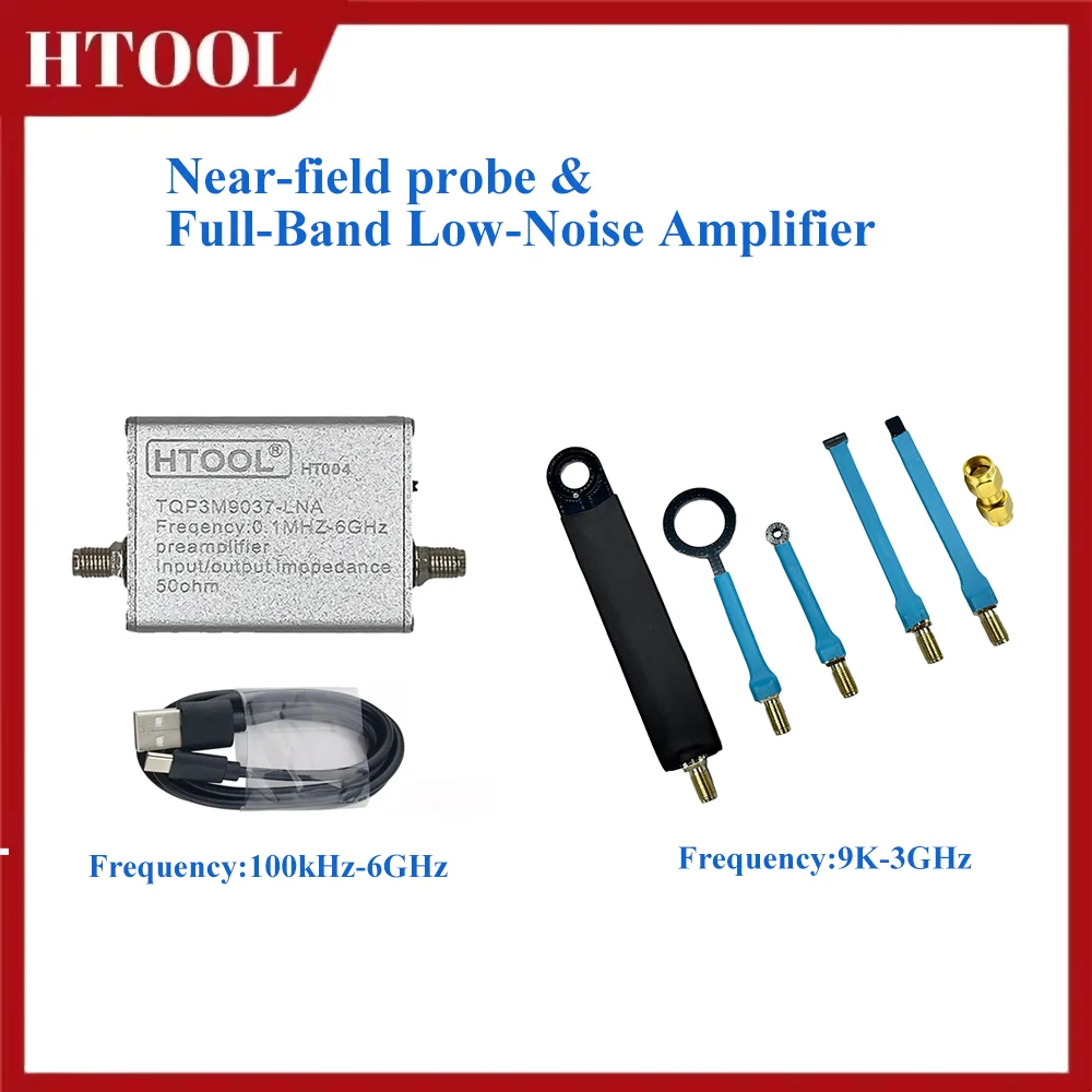 HT03 EMI Test Near Field Probe 9KHz-3GHz & Low Noise Amplifier 100K-6GHz Locating Interference Sources Radiation Test HTOOL