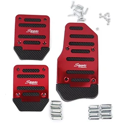 3pcs Universal Non-Slip Racing Manual Foot Pedal Pad Set Aluminum Car Auto Throttle Pedal Cover Replaceable Interior Accessories