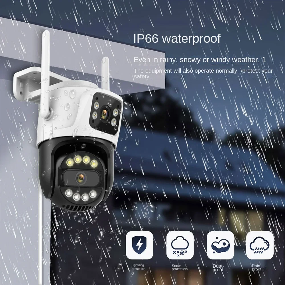 Imagem -03 - Câmera ip Ptz de Lente Dupla ao ar Livre hd Dual Screen Vigilância por Vídeo Rastreamento Automático Proteção de Segurança Icsee 4k 8mp