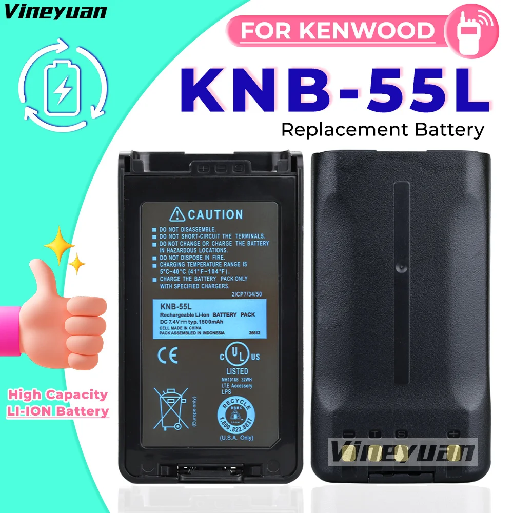 

KNB-55L1500mAh Battery Replacement for Kenwood TK-3360, TK-3160, TK-2170, TK-3173, TK-3170, TK-2360, NX-320, TK-3140, TK-2160