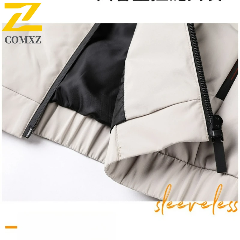 2025 Winter Down Jacket Vest Men's Fashion Luxury Detachable Cap White Duck Down Warm Parka Casual Thick Sleeveless Puffer Coat