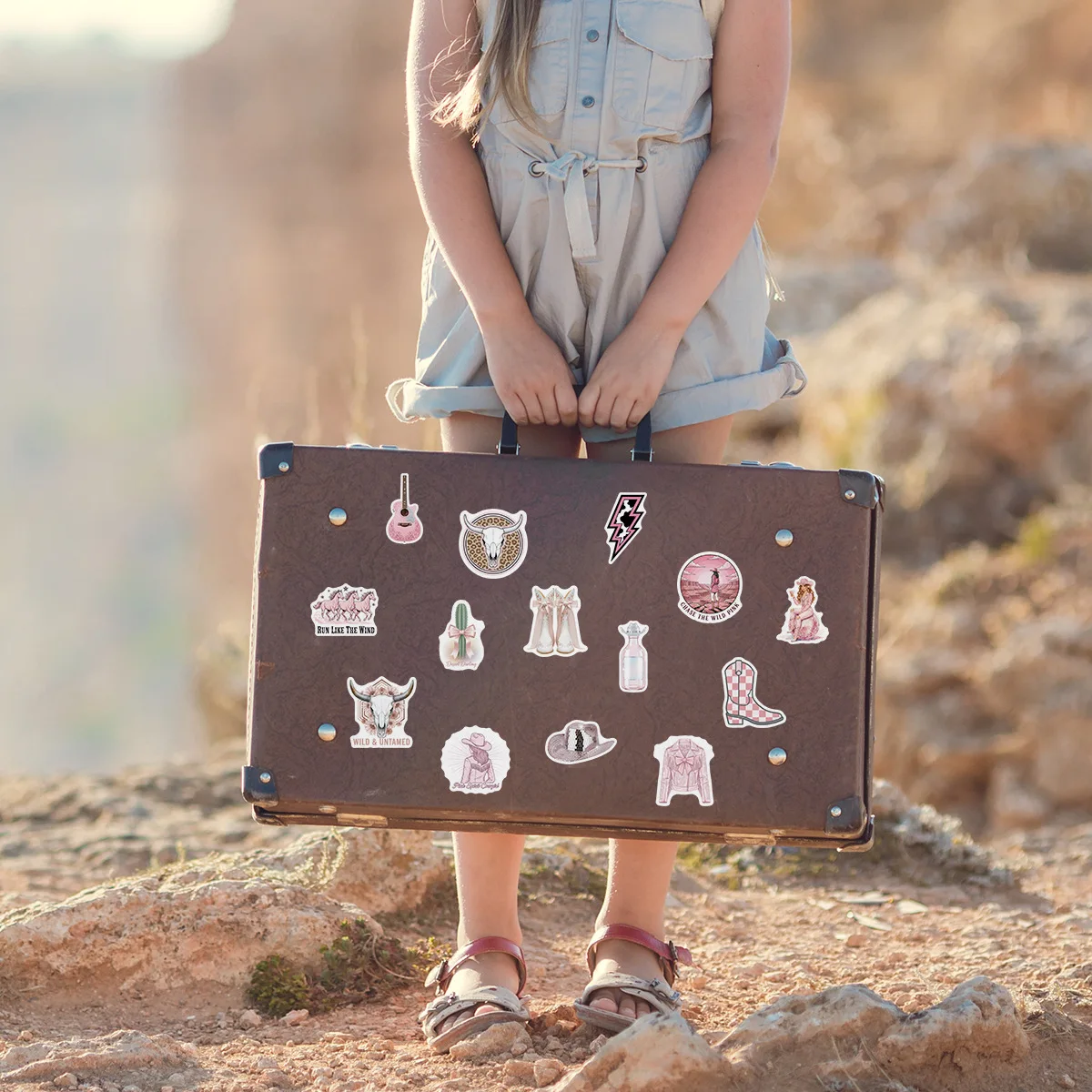 10/50 قطعة لطيف الوردي INS ملصقات الكرتون ديسكو الكتابة على الجدران كاوبوي نمط الديكور DIY بها بنفسك اللعب المحمول الغيتار سيارة دراجة سكيت مائي