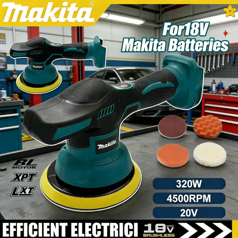 マキタ-8-ギアコードレスカーポリッシャーマシン電気ワックスがけ修理ワイヤレスバフ研磨ツール-18v-バッテリー用