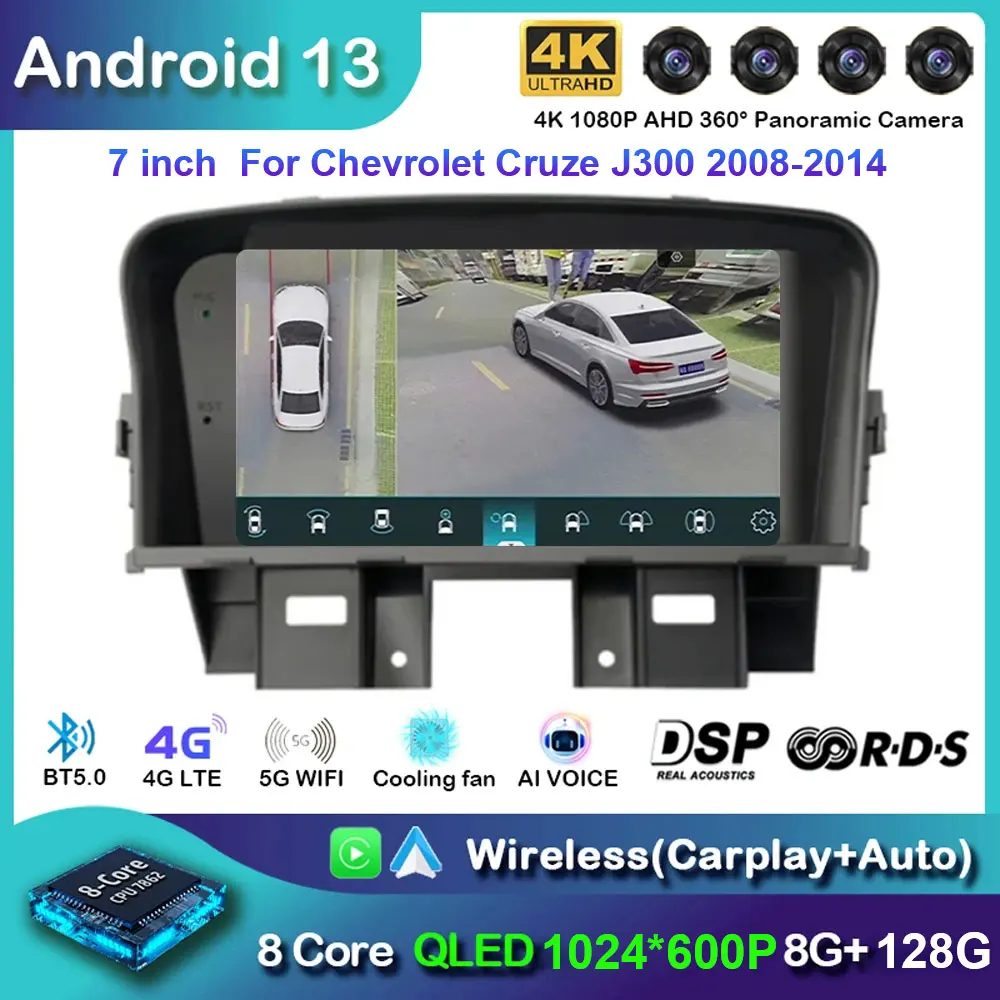 

Car Radio Android 13 For Chevrolet Cruze J300 2008-2014 Multimedia Video Player QLED GPS Navigation Built-in Carplay BT RDS DSP