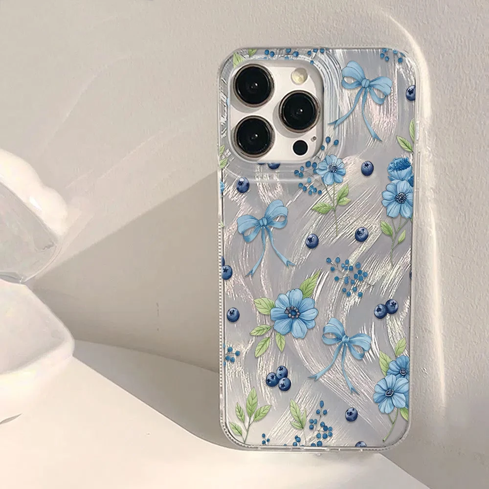 

INS Flower Fruit Puzzle Pattern Phone Case for iPhone16/15/14/13/12/11/ProMax/Pro/Plus Fashion Friend Gift Aesthetic Phone Case
