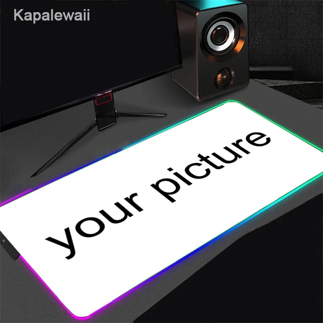 Custom Mouse Pad RGB White MousePad 90x40 DIY Anime LED Backlit 80x30 Xxl Gamer Light Gaming Keyboard Large DeskMat Mouse Carpet