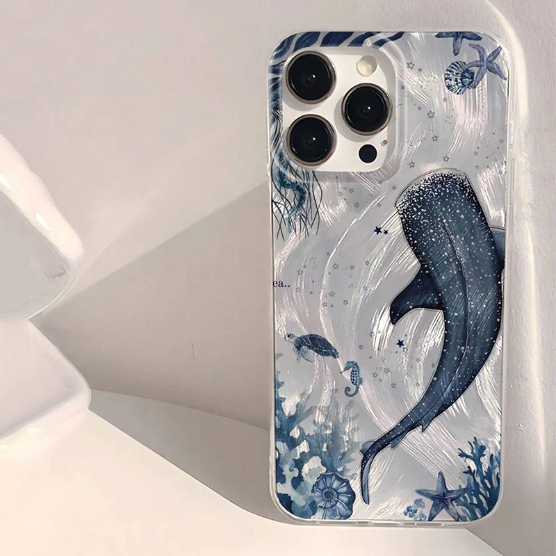 Ocean Shark Whale Design Phone Case For Samsung Galaxy S25 S24 S23 S22 S21 Ultra Plus FE A15 A56 A16