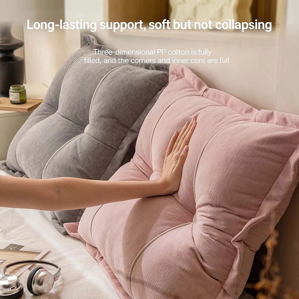 1PC Ergonomic Reading Pillow Zipper Covers Lumbar Support Backrest Cushions for Bed Sofa Chair Bedroom Office Support 60*70*18cm