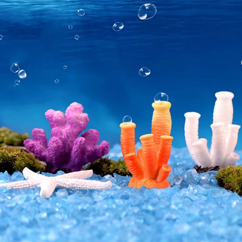 Cute Micro Landscape Artificial Coral Starfish Resin Ornaments For Fish Tank Aquarium Accessories Decorations Home Decor