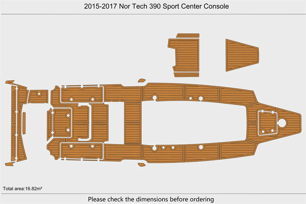 Eva foam Fuax teak seadek marine floor For 2015-2017 Nor Tech 390 Sport Center Cons Cockpit Swim Platform 1/4