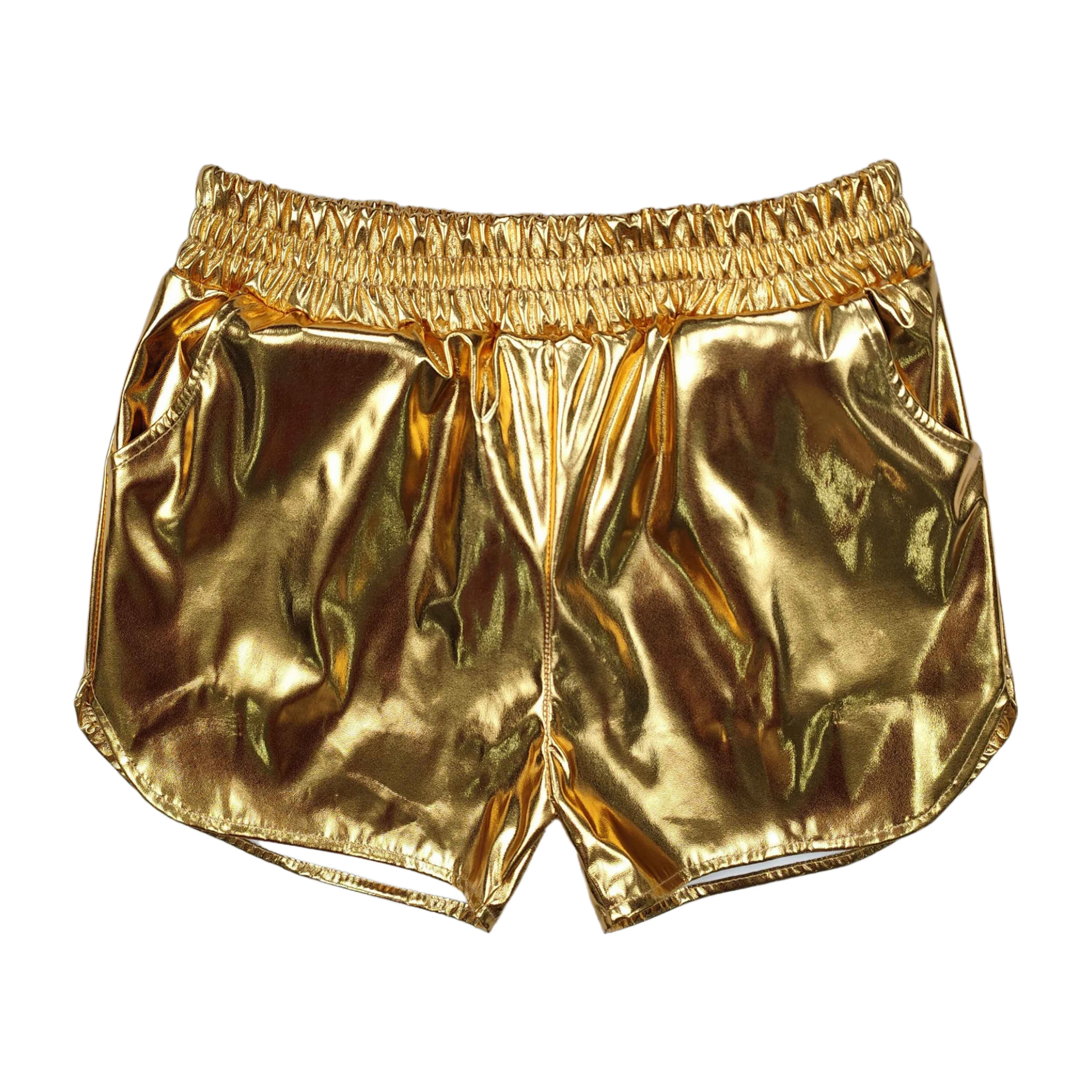 

Wholesale Baby Girl Leather Brown Shorts Pockets Elastic Bottom Clothing Kids Children Toddler Boutique Clothing