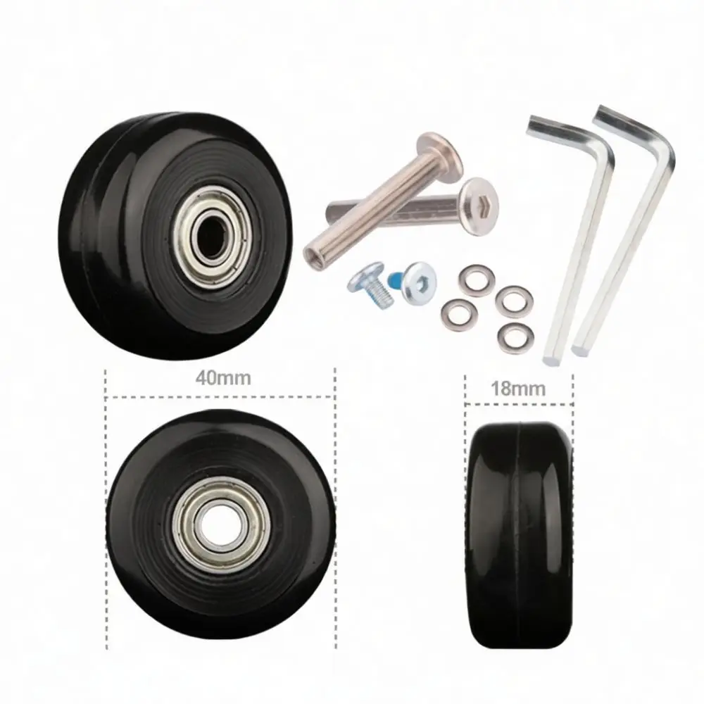 Replacement Suitcase Wheels Luggage Rubber Casters Silent Smooth Repair Parts Universal Rolling Trolley Accessories For Luggage