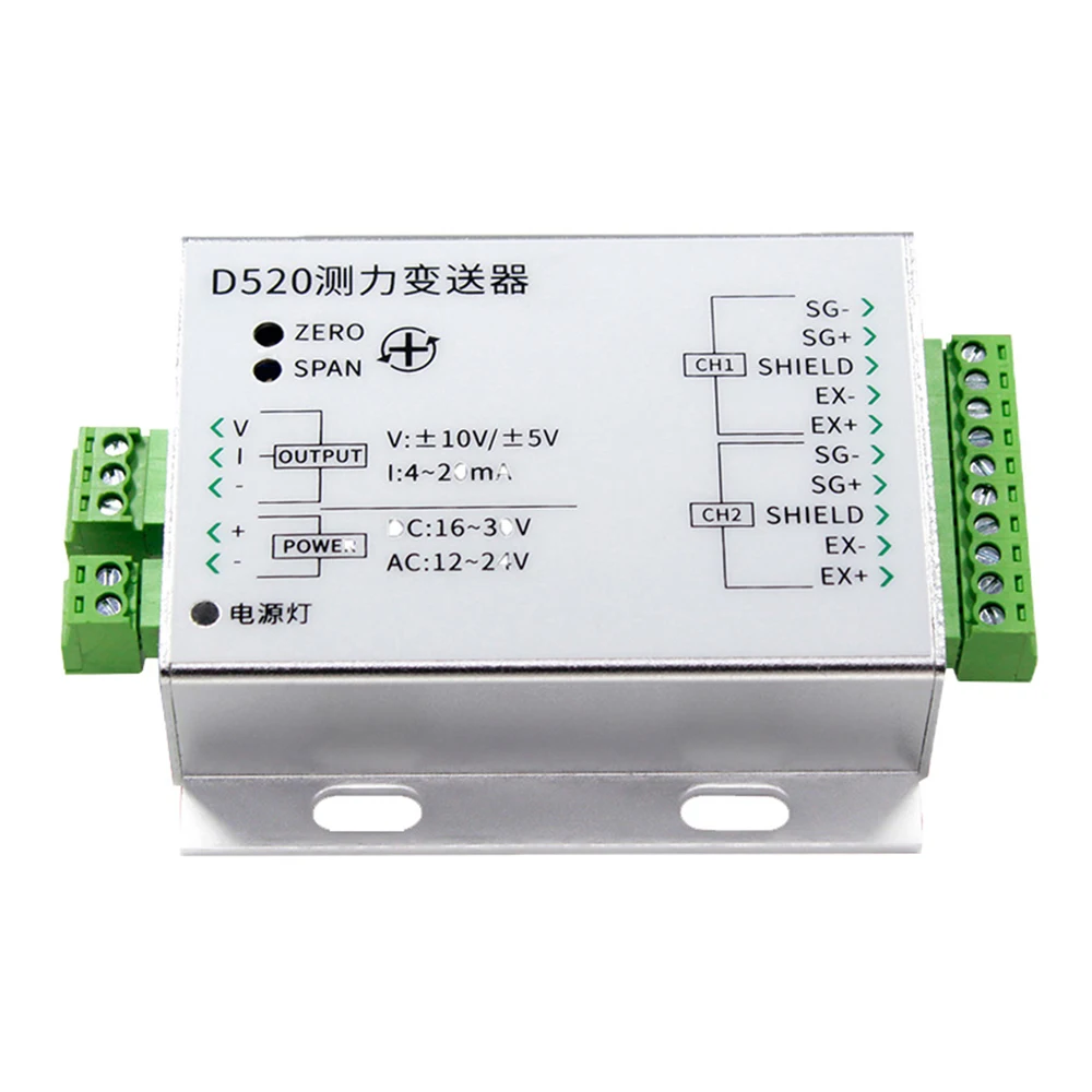 Load Cell Transmitter Transducer Amplifier Weighing Transmitter Weight Sensor Amplifier 0-5V 0-10V 4-20mA Output 2Channel Input