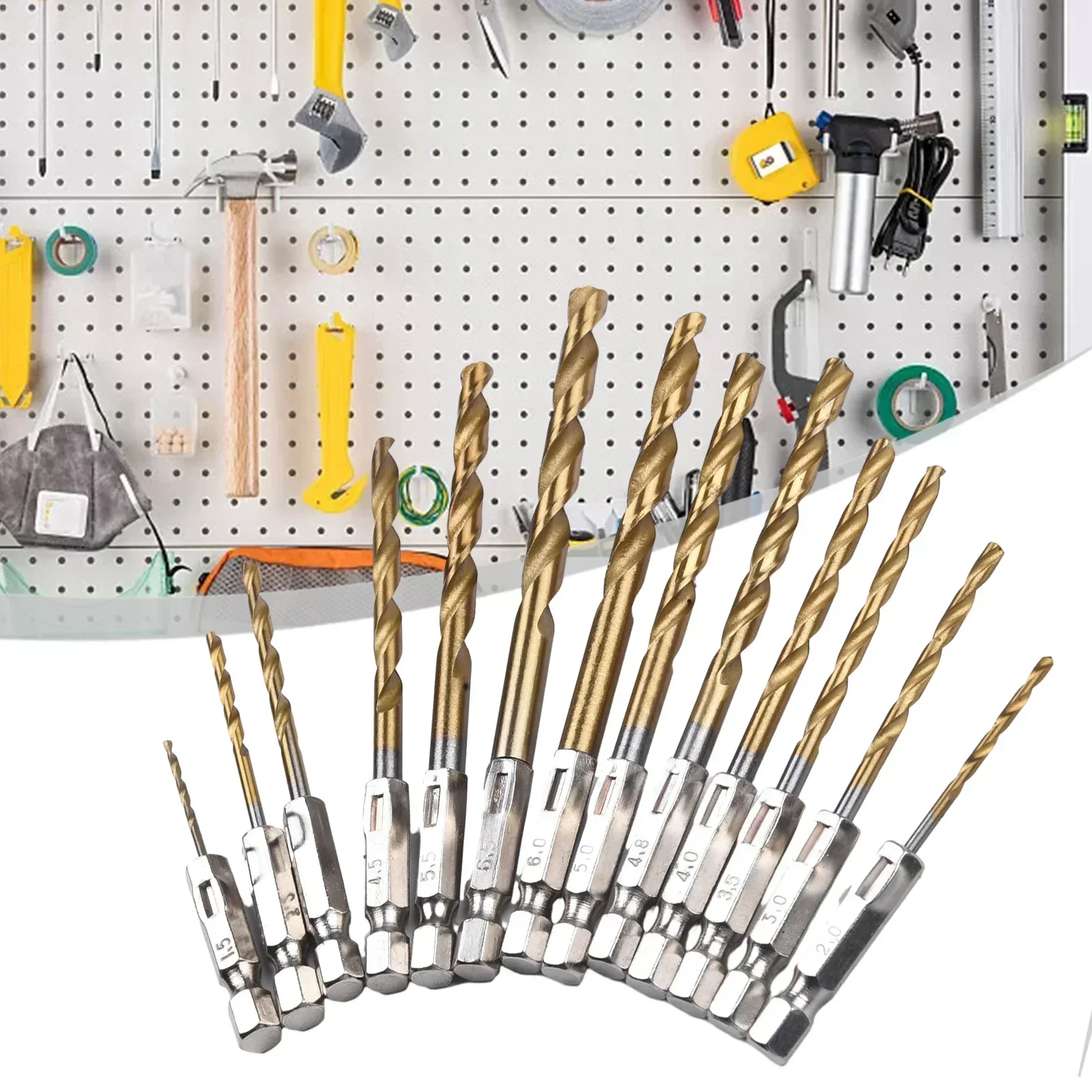 Efficiently Designed 13pcs HSS High Speed Steel Drill Bits with Standard Hex Shank for Fast Changes in Cordless Applications