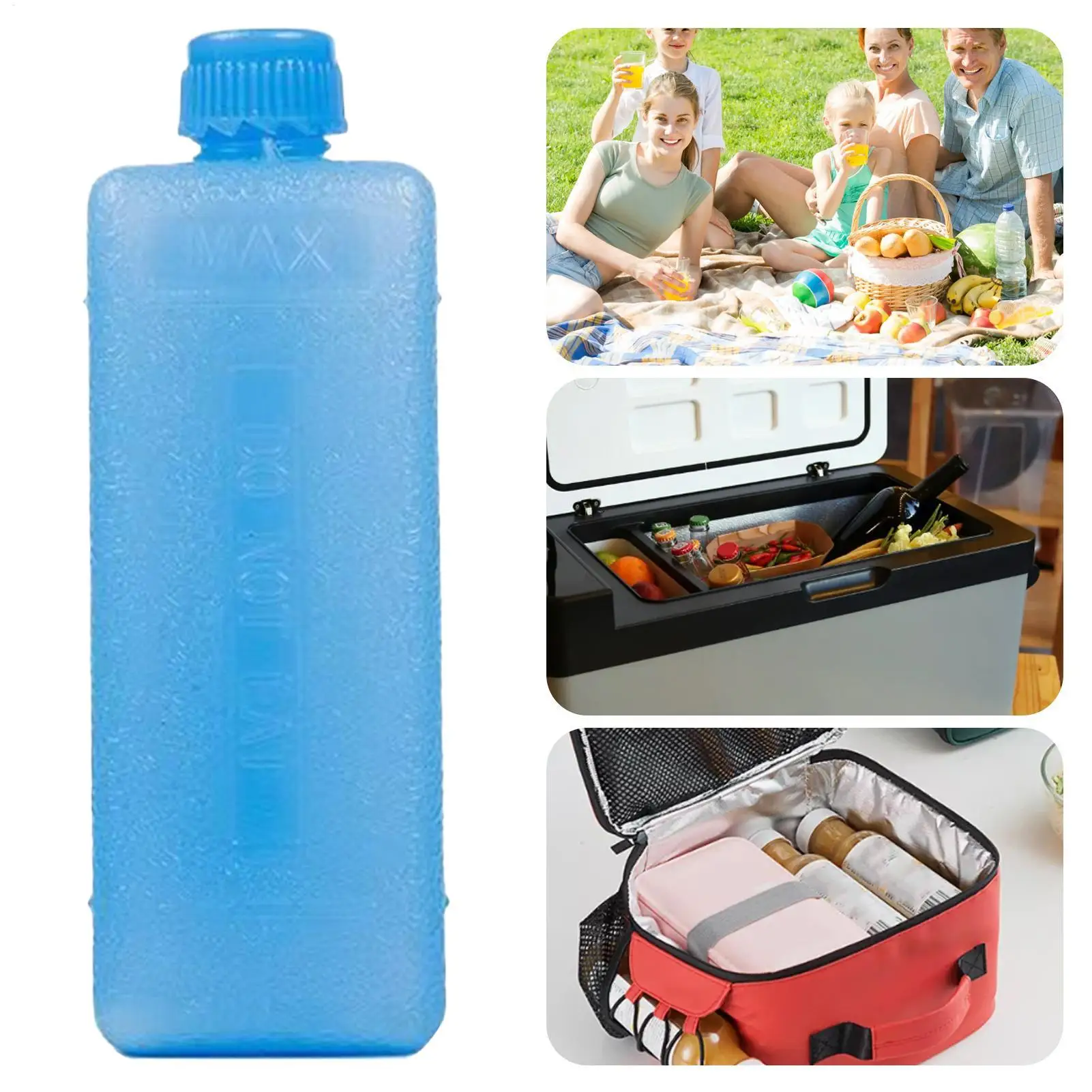 8Pcs Ice Blocks Reusable Rectangular Ice Pack Freezer Packs for outdoor camping picnics barbecues travel Cooling Ice Pack