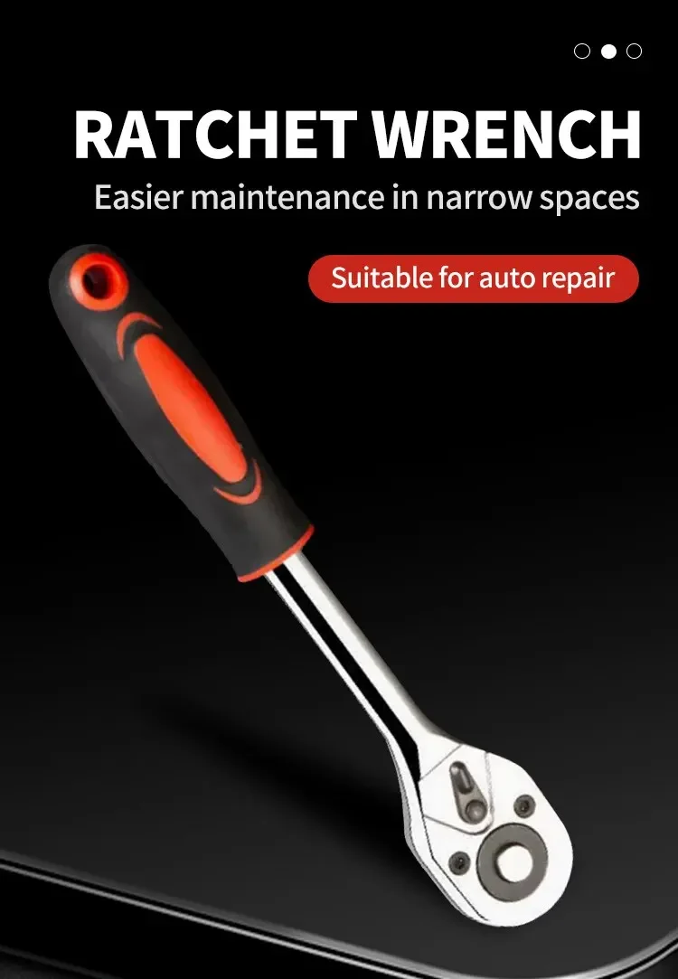 1/4 3/8 flying ratchet wrench 24 tooth straight handle fast plate two-way flying wrench automotive repair hardware tool