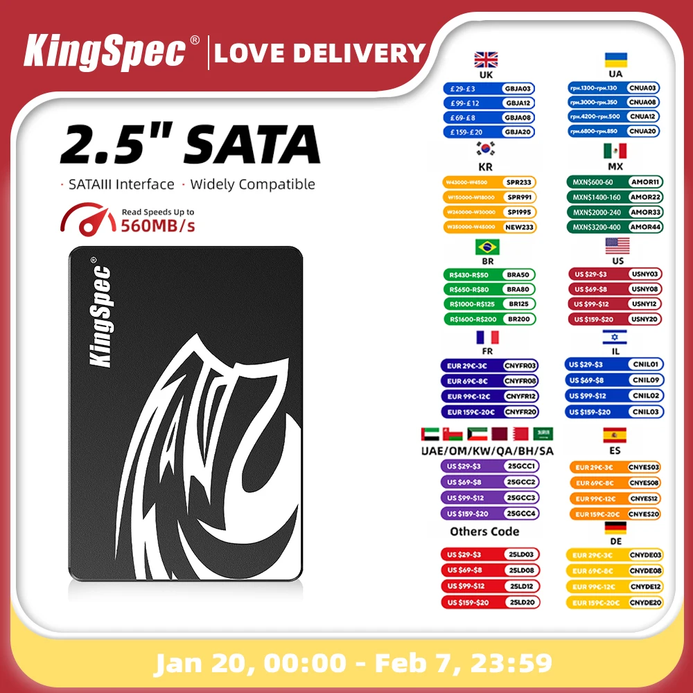 KingSpec SSD 2.5 120 gb 240 gb 480gb SATA 256 1 tb 512gb Hard Disk Ssd Drive for Laptop HD Pra Notebook Disco SDD HDD