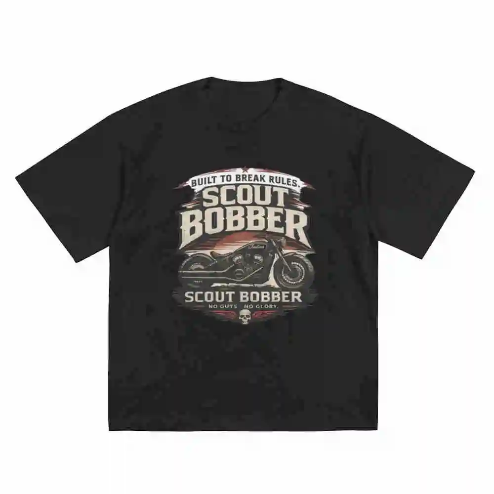 Stripped Bobber Heritage Cruiser Bike Short Sleeve Tee 100% Cotton T-Shirt