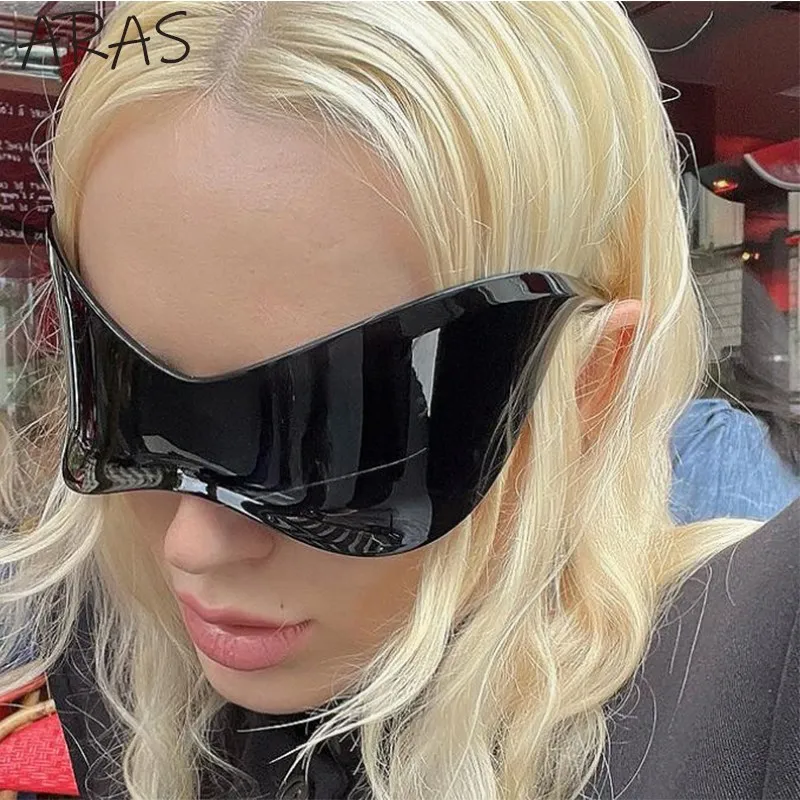 Óculos de sol oversized feminino masculino 2025 tendência produto marca de luxo designer punk uma peça óculos de sol retro y2k sem aro